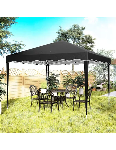 Outsunny 3 x 3cm Adjustable Height Pop-Up Gazebo, with Bag - Black