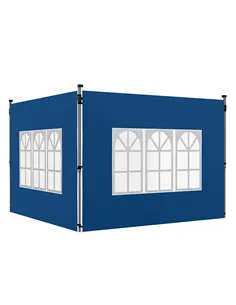 Outsunny Set of 2 Gazebo Side Panels - Blue