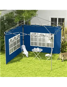 Outsunny Set of 2 Gazebo Side Panels - Blue 2