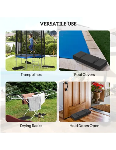 Outsunny Parasol Weights Set of 2, Parasol Base Weights Bags, 25kg Fillable Sandbag Weights with Handles, Cantilever Umbrella Ba