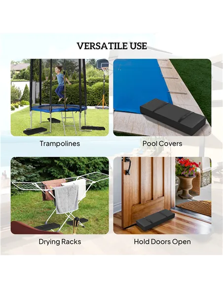 Outsunny Parasol Weights Set of 2, Parasol Base Weights Bags, 25kg Fillable Sandbag Weights with Handles, Cantilever Umbrella Ba