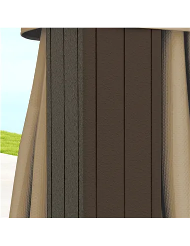 Outsunny 3 x 3(m) Metal Hardtop Gazebo, with Curtains and Accessories - Brown