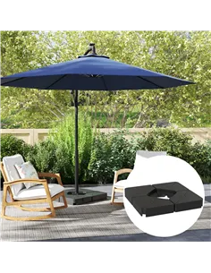 Outsunny Umbrella Weights for Cantilever Parasols, Set of 4 Heavy Duty Parasol Base Weights, 64kg Sand or 55kg Water Filled, Bla 2