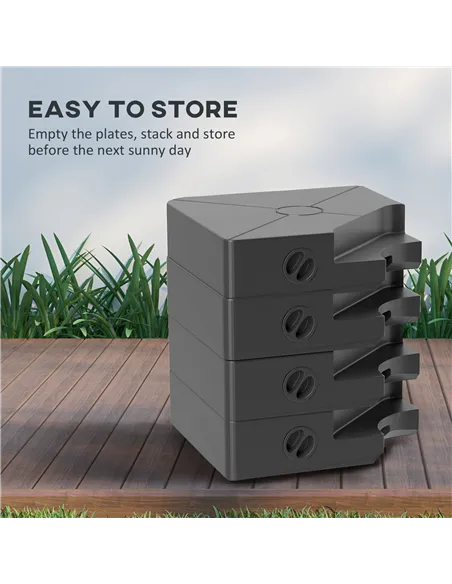 Outsunny Umbrella Weights for Cantilever Parasols, Set of 4 Heavy Duty Parasol Base Weights, 64kg Sand or 55kg Water Filled, Bla