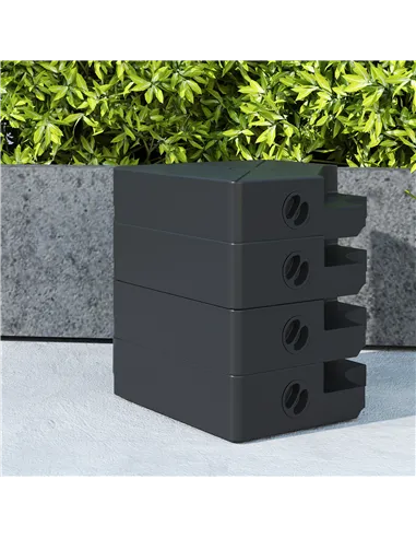 Outsunny Umbrella Weights for Cantilever Parasols, Set of 4 Heavy Duty Parasol Base Weights, 64kg Sand or 55kg Water Filled, Bla