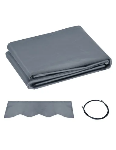 Outsunny Awning Replacement Canopy, Water Resistant UPF 50+ Sun Shade Cover for 3 x 2.5 m Garden Awning (Fabric Only), Grey