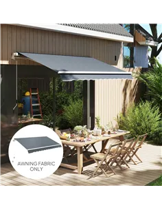 Outsunny Awning Replacement Canopy, Water Resistant UPF 50+ Sun Shade Cover for 3 x 2.5 m Garden Awning (Fabric Only), Grey 2