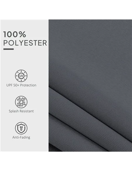 Outsunny Awning Replacement Canopy, Water Resistant UPF 50+ Sun Shade Cover for 3 x 2.5 m Garden Awning (Fabric Only), Grey