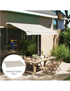 Outsunny Awning Replacement Canopy, Water Resistant UPF 50+ Sun Shade Cover for 3 x 2.5 m Garden Awning (Fabric Only), Cream Whi 2
