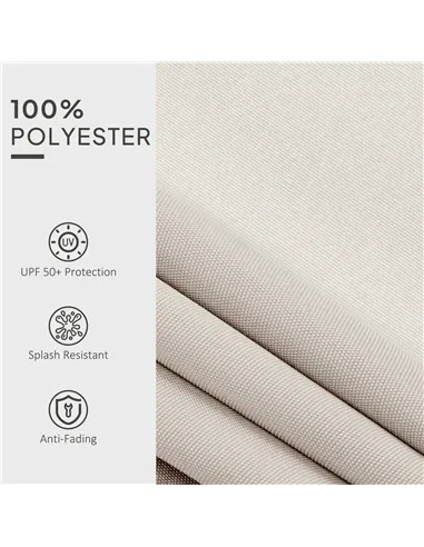 Outsunny Awning Replacement Canopy, Water Resistant UPF 50+ Sun Shade Cover for 3 x 2.5 m Garden Awning (Fabric Only), Cream Whi