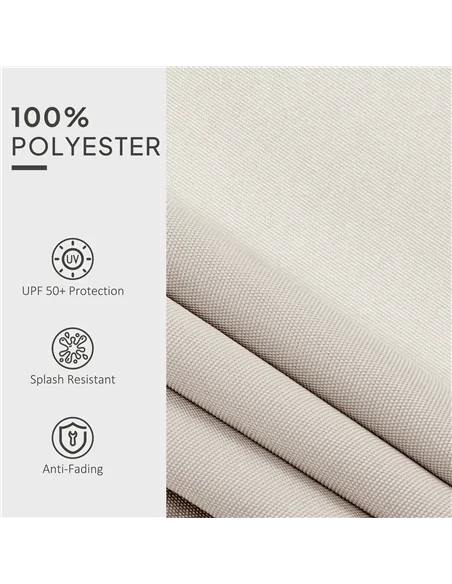 Outsunny Awning Replacement Canopy, Water Resistant UPF 50+ Sun Shade Cover for 3 x 2.5 m Garden Awning (Fabric Only), Cream Whi