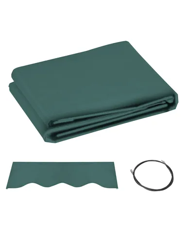 Outsunny Awning Replacement Canopy, Water Resistant UPF 50+ Sun Shade Cover for 3 x 2.5 m Garden Awning (Fabric Only), Green