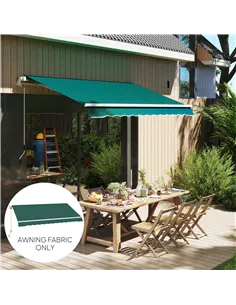 Outsunny Awning Replacement Canopy, Water Resistant UPF 50+ Sun Shade Cover for 3 x 2.5 m Garden Awning (Fabric Only), Green 2