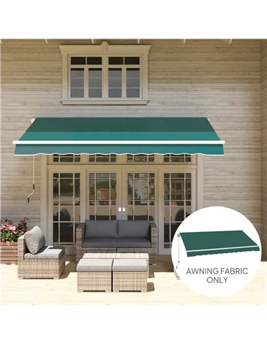 Outsunny Awning Replacement Canopy, Water Resistant UPF 50+ Sun Shade Cover for 3 x 2.5 m Garden Awning (Fabric Only), Green