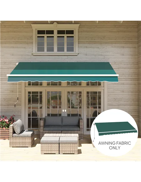 Outsunny Awning Replacement Canopy, Water Resistant UPF 50+ Sun Shade Cover for 3 x 2.5 m Garden Awning (Fabric Only), Green