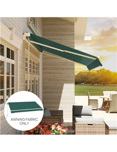 Outsunny Awning Replacement Canopy, Water Resistant UPF 50+ Sun Shade Cover for 3 x 2.5 m Garden Awning (Fabric Only), Green