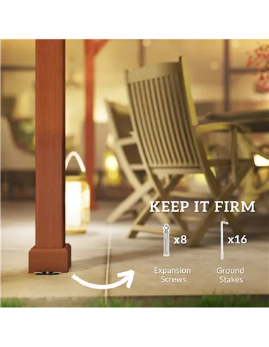 Outsunny 3.3 x 3.3 m Wooden Pergola Kit, Graden Pergola Gazebo Grape Trellis with Stable Structure for Climbing Vines, Flowers