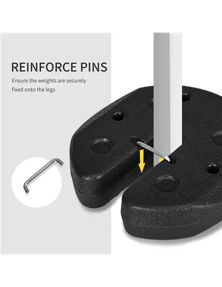 Outsunny Gazebo Weights Set of 8, 24KG Weights for Gazebo Legs with Reinforce Pins and Carry Belt, for Gazebos Shelters Marquees