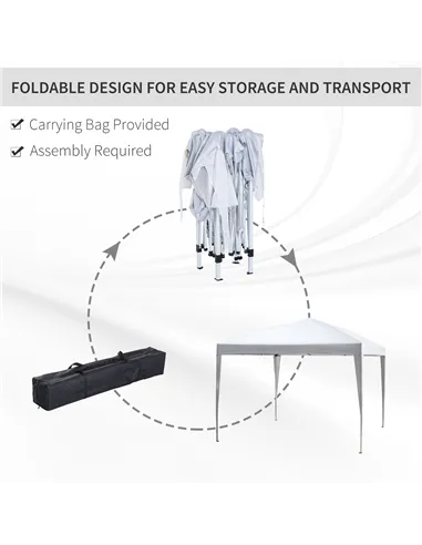 Outsunny 3 x 3M Garden Pop Up Gazebo Height Adjustable Marquee Party Tent Wedding Canopy with Carrying Bag, White
