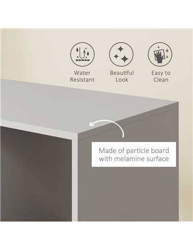 HOMCOM Open Wardrobe on Wheels, Bedroom Wardrobe with Clothes Hanging Rail, 2 Storage Shelves, Mobile Garment Rack for Cloakroom