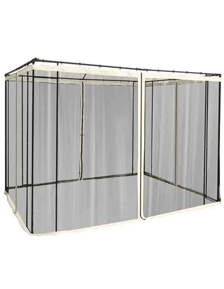 Outsunny 302 x 207cm Universal Replacement Mesh Sidewall Netting for Patio Gazebos and Canopy Tents, (Sidewall Only) Beige