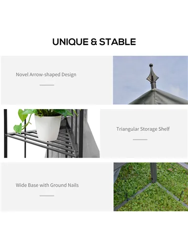 Outsunny 3(M)x3(M) Garden Gazebo Double Top Outdoor Canopy Patio Event Party Wedding Tent Backyard Sun Shade with Netting - Grey