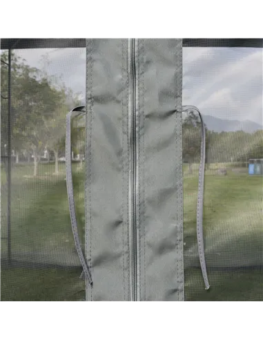 Outsunny 3(M)x3(M) Garden Gazebo Double Top Outdoor Canopy Patio Event Party Wedding Tent Backyard Sun Shade with Netting - Grey