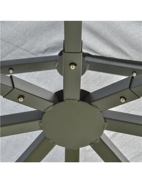 Outsunny 3(M)x3(M) Garden Gazebo Double Top Outdoor Canopy Patio Event Party Wedding Tent Backyard Sun Shade with Netting - Grey