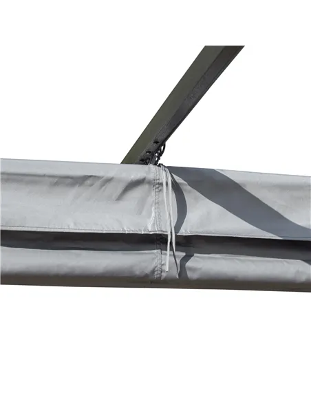 Outsunny 3 x 3(m) Metal Retractable Pergola, Garden Gazebo Metal Pergola Canopy Outdoor Sun Shade Shelter for Party BBQ, Grey