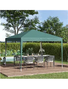 Outsunny 3 x 3M Garden Pop Up Gazebo Height Adjustable Marquee Party Tent Wedding Canopy with Carrying Bag, Green 2