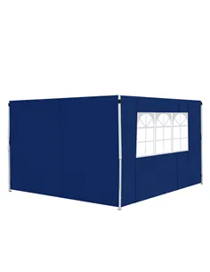 Outsunny 3 Meters Gazebo Replaceable Exchangeable Side Panel Wall Panels Walls With Window, Blue
