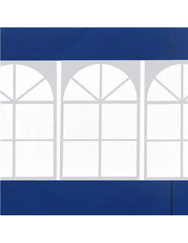 Outsunny 3 Meters Gazebo Replaceable Exchangeable Side Panel Wall Panels Walls With Window, Blue