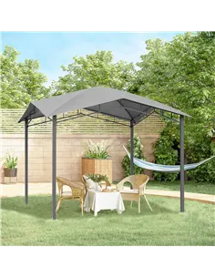 Outsunny 3x3(m) Outdoor Gazebo Garden Pavilion Sunshade Canopy Tent with Steel Frame, Grey 2
