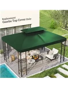 Outsunny Gazebo Roof Replacement, for 3 x 4m Frames - Green 2