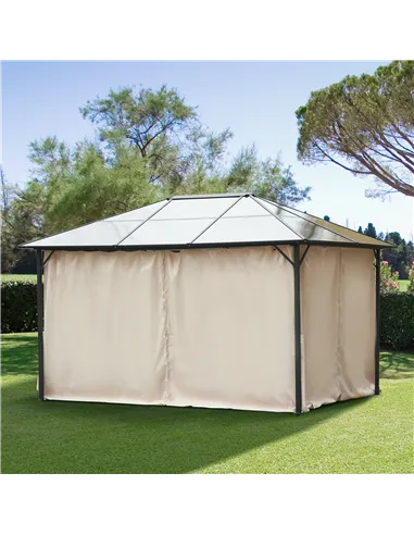Outsunny 4 Pack Replacement Gazebo Curtains Privacy Panel for Most 3 x 4m Gazebo Canopy Pavillion Outdoor Shelter Sidewalls Acce