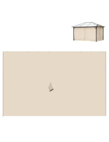 Outsunny 4 Pack Replacement Gazebo Curtains Privacy Panel for Most 3 x 4m Gazebo Canopy Pavillion Outdoor Shelter Sidewalls Acce