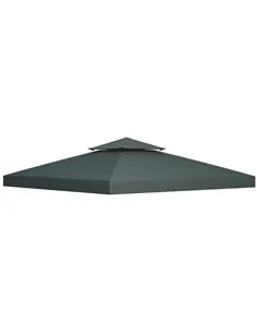 Outsunny Gazebo Roof Replacement, for 3 x 3(m) Frames - Grey
