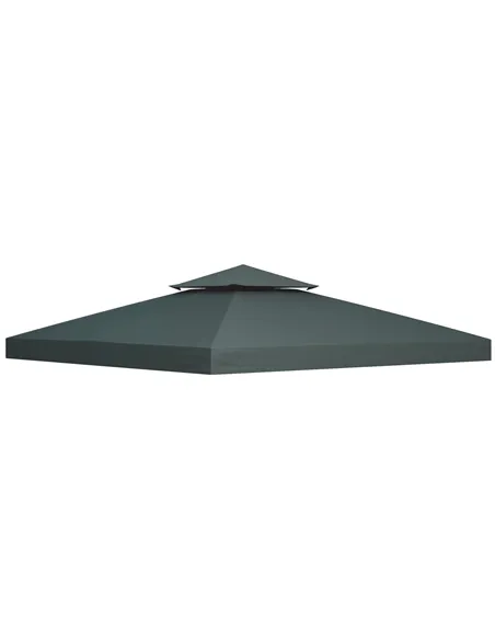 Outsunny Gazebo Roof Replacement, for 3 x 3(m) Frames - Grey