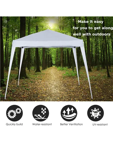 Outsunny 3 M x 3 M Base/ 2.5 M x 2.5 M Top Pop Up Gazebo with Carry Bag, Height Adjustable Slant Leg Party Tent Instant Event Sh