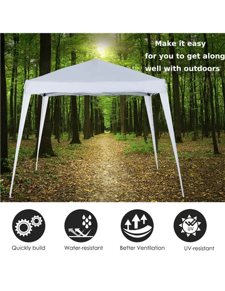 Outsunny 3 M x 3 M Base/ 2.5 M x 2.5 M Top Pop Up Gazebo with Carry Bag, Height Adjustable Slant Leg Party Tent Instant Event Sh