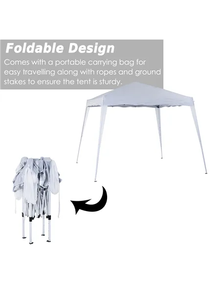 Outsunny 3 M x 3 M Base/ 2.5 M x 2.5 M Top Pop Up Gazebo with Carry Bag, Height Adjustable Slant Leg Party Tent Instant Event Sh