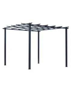 Outsunny 3 x 3 Meter Metal Pergola Garden Gazebo Grape Trellis for Climbing Plants Outdoor Sun Shelter Arbours