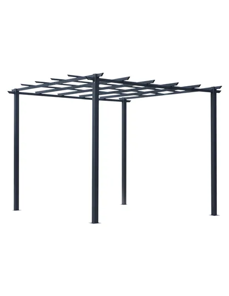 Outsunny 3 x 3 Meter Metal Pergola Garden Gazebo Grape Trellis for Climbing Plants Outdoor Sun Shelter Arbours