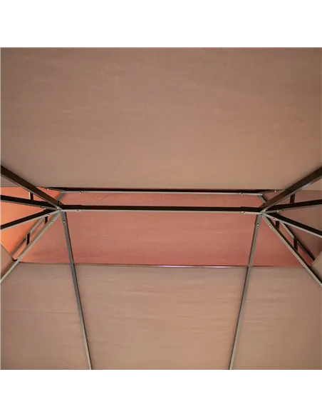 Outsunny 3 x 4m Aluminium Garden Gazebo, Marquee Canopy Shelter Pavilion Party Tent with Nets and Curtains for Garden and Deck, 