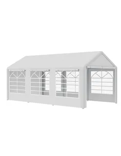 Outsunny 6 x 3(m) Garden Gazebo Marquee Party Tent Wedding Portable Garage Carport shelter Car Canopy Outdoor Heavy Duty Steel F
