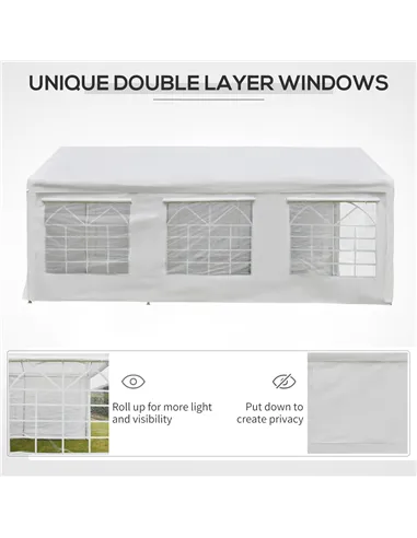 Outsunny 6 x 3(m) Garden Gazebo Marquee Party Tent Wedding Portable Garage Carport shelter Car Canopy Outdoor Heavy Duty Steel F