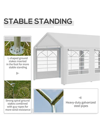 Outsunny 6 x 3(m) Garden Gazebo Marquee Party Tent Wedding Portable Garage Carport shelter Car Canopy Outdoor Heavy Duty Steel F