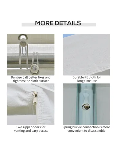 Outsunny 6 x 3(m) Garden Gazebo Marquee Party Tent Wedding Portable Garage Carport shelter Car Canopy Outdoor Heavy Duty Steel F