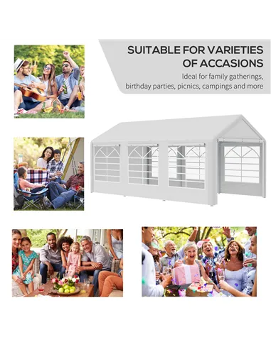 Outsunny 6 x 3(m) Garden Gazebo Marquee Party Tent Wedding Portable Garage Carport shelter Car Canopy Outdoor Heavy Duty Steel F