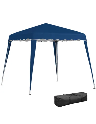 Outsunny 3 M x 3 M Base/ 2.5 M x 2.5 M Top Pop Up Gazebo, 2 Person Setup Instant with Carry Bag, Height Adjustable Slant Leg Par